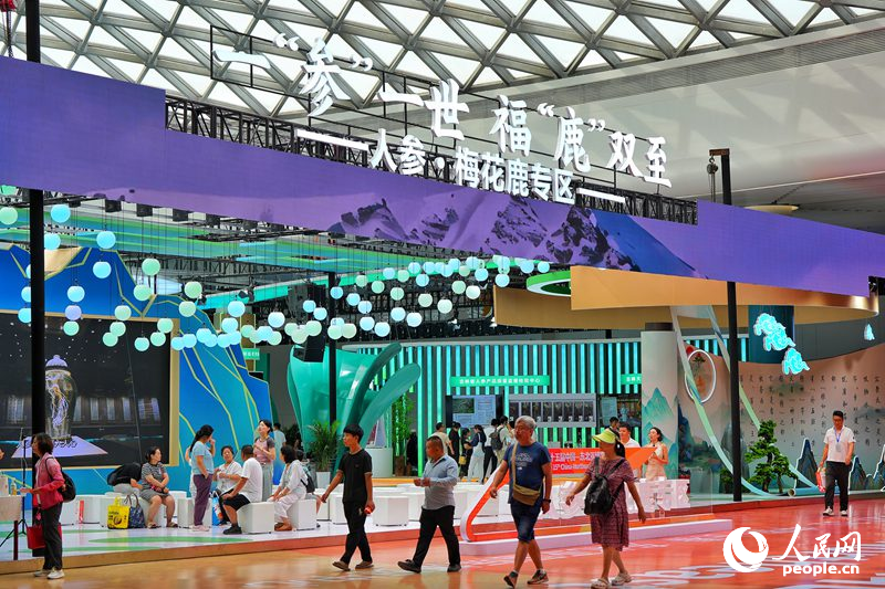 第十五届中国—东北亚博览会人参·梅花鹿专区。人民网记者 李洋摄