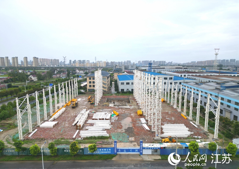 南通力威机械有限公司海洋装备项目施工现场。人民网记者 王继亮摄